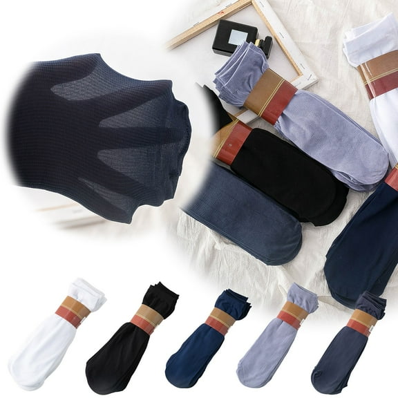Men's Ultra Thin Dress Socks - Sheer Invisible Business Socks with Reinforced Heel & Toe, Soft Nylon Blend for Formal Wear, Office, Dress Shoes (3-Pack)