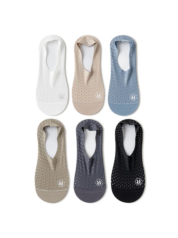 Men's Ultra-Thin Invisible Socks,Odor-Resistant Ankle Socks,Moisture-Wicking, Odor-Resistant Ankle Socks,Summer Breathable Cotton Blend,Size One Size,6 Pair