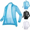 thumbnail image 1 of Men's Ultra-Thin Mesh Sun Protection Jacket, Breathable Hollow Out Quick Dry Zip-Up Bomber Jacket Style Fishing Shirt Size M-5XL Light Blue, 1 of 7