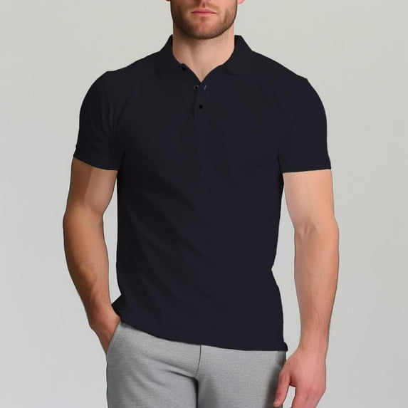 Men's Ultra-Thin Short Sleeve Polo Shirt with 40s Ice-Cool Silk Cotton Blend
