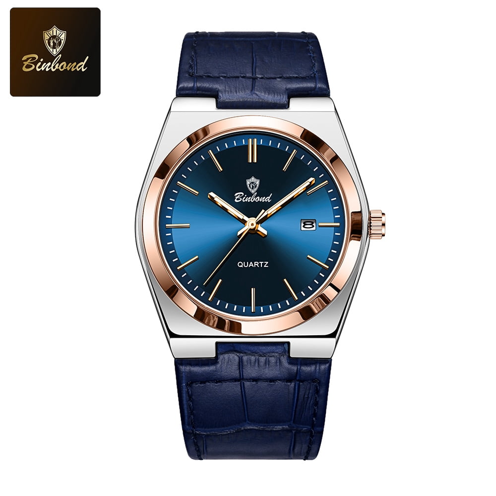 Blue leather - inter-rose gold - blue surface
