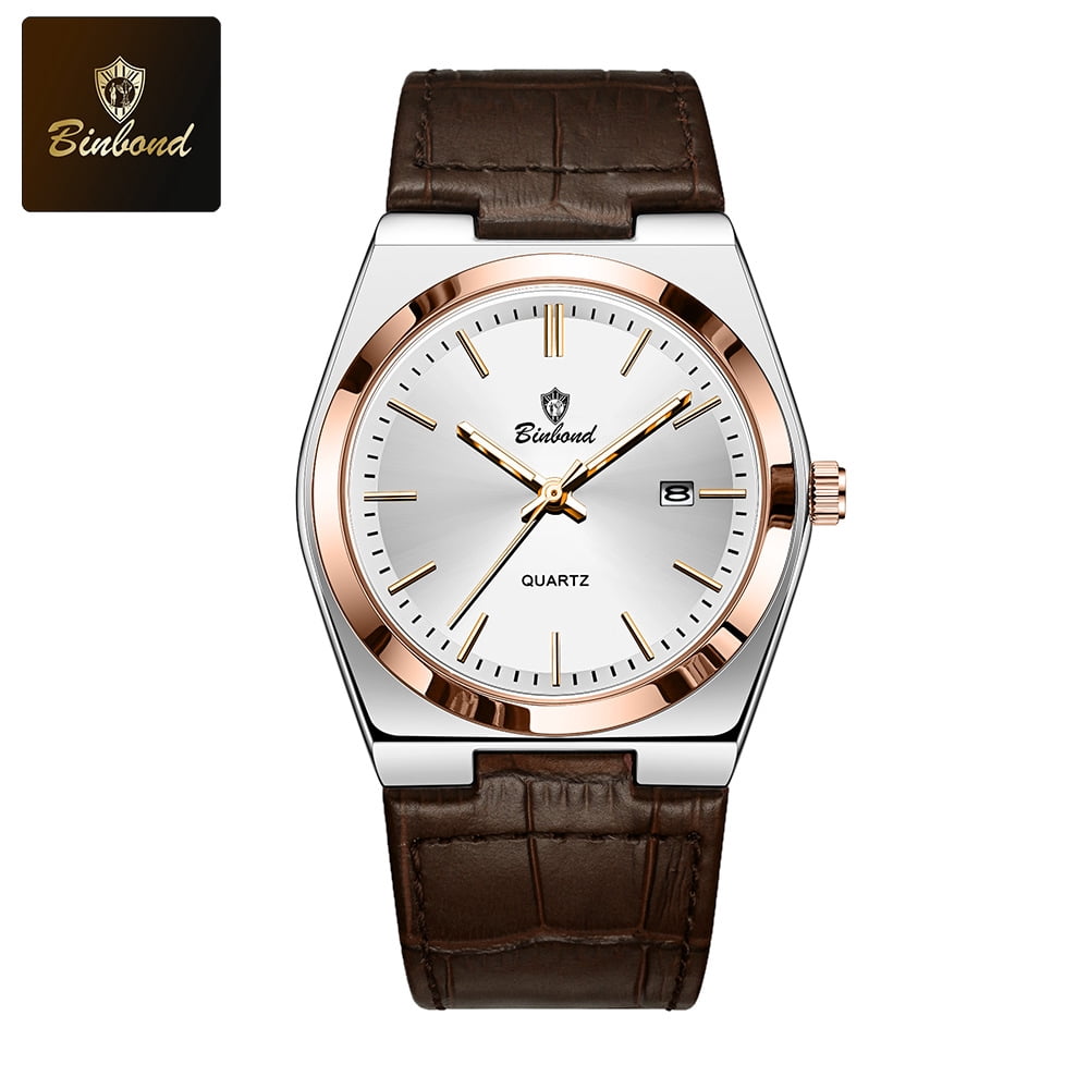 Brown leather - inter-rose gold - white surface