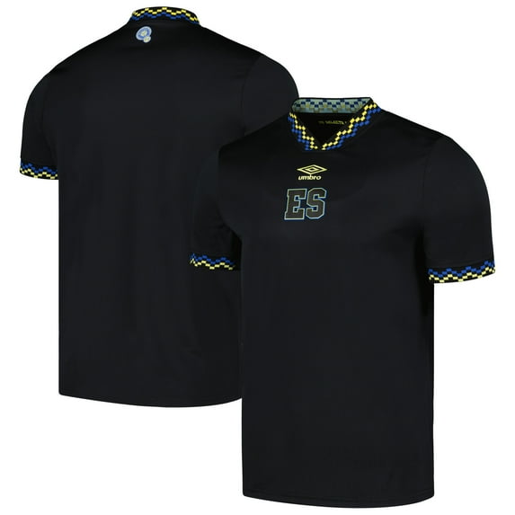 Umbro Men's Soccer Jersey, Black/Yellow/Blue-3rd Short Sleeve