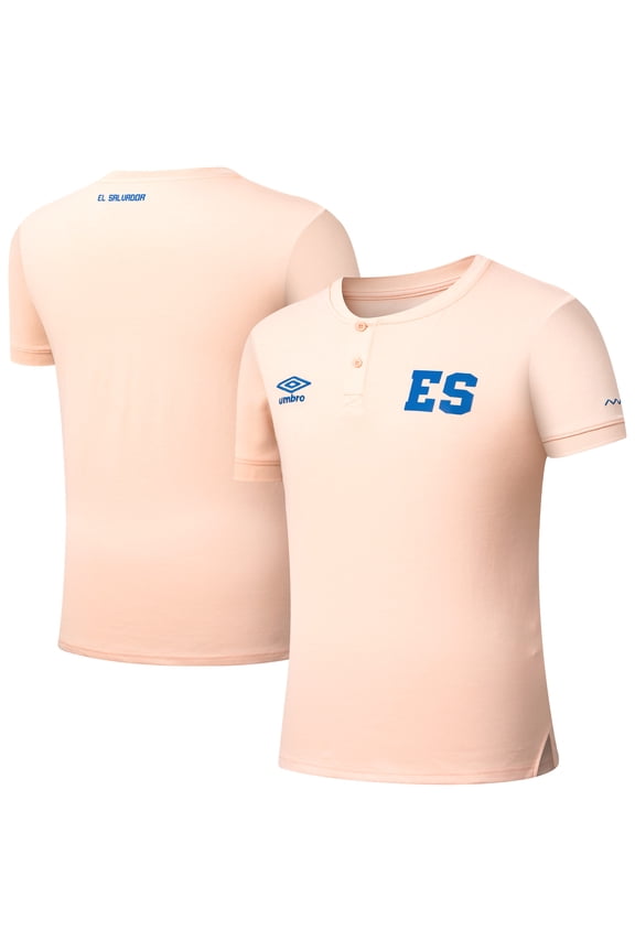 Men's-Umbro Coral El Salvador National Team Crew Neck Polo