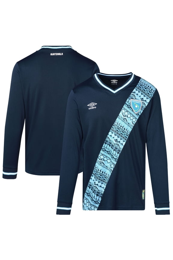 Men's Umbro Navy Guatemala National Team 2023 Replica Long Sleeve Jersey