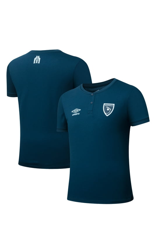 Men's Umbro Navy Guatemala National Team 2025 Crew Neck Polo