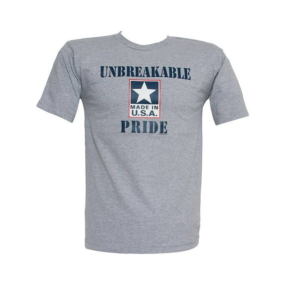 Men's Unbreakable Pride "Made in U.S.A." Grey Short-Sleeve T-Shirt - 2X-Large