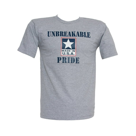 Men's Unbreakable Pride "Made in U.S.A." Grey Short-Sleeve T-Shirt - Medium