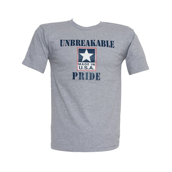 Men's Unbreakable Pride "Made in U.S.A." Grey Short-Sleeve T-Shirt - Small