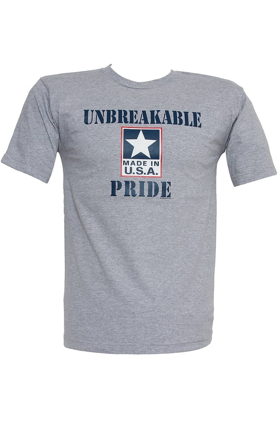 Men's Unbreakable Pride "Made in U.S.A." Grey Short-Sleeve T-Shirt - X-Large