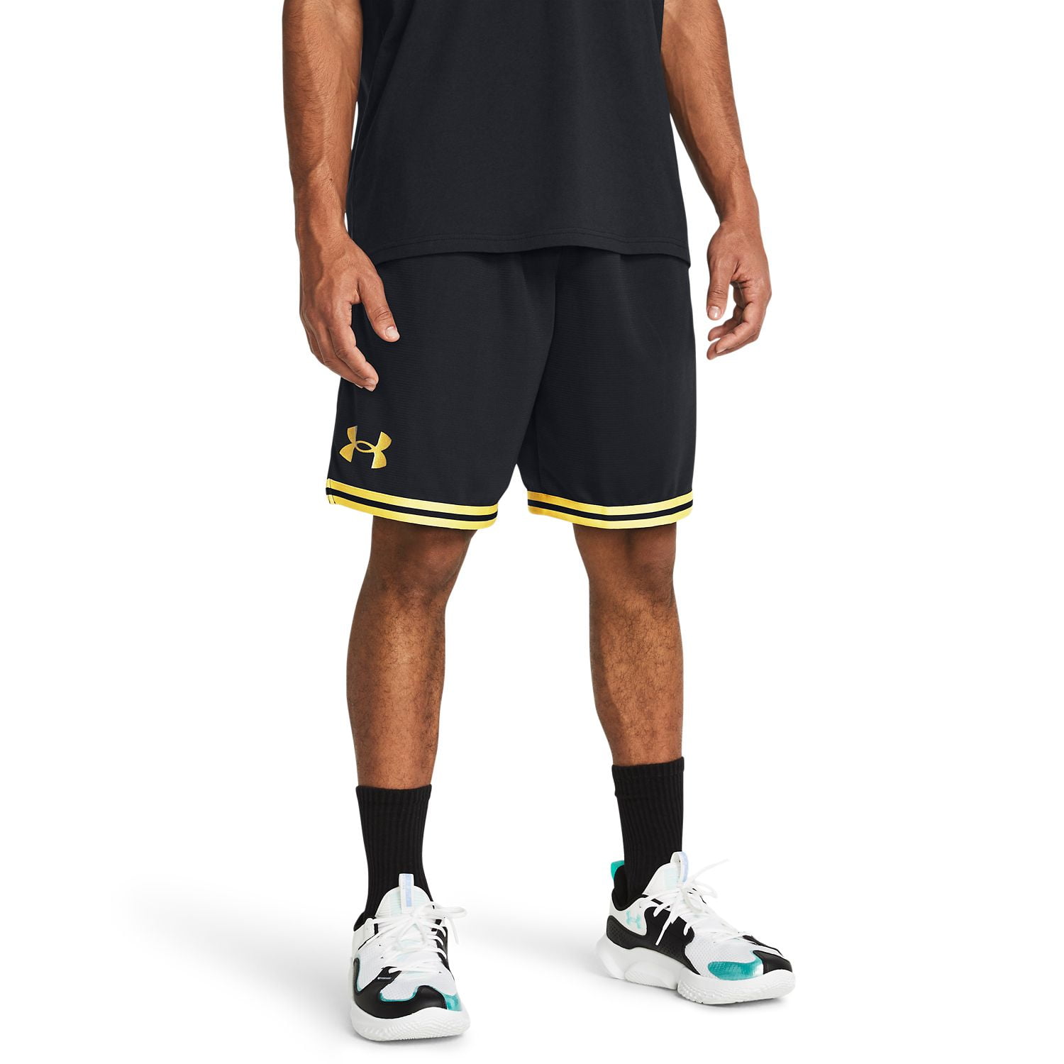 black and gold basketball shorts