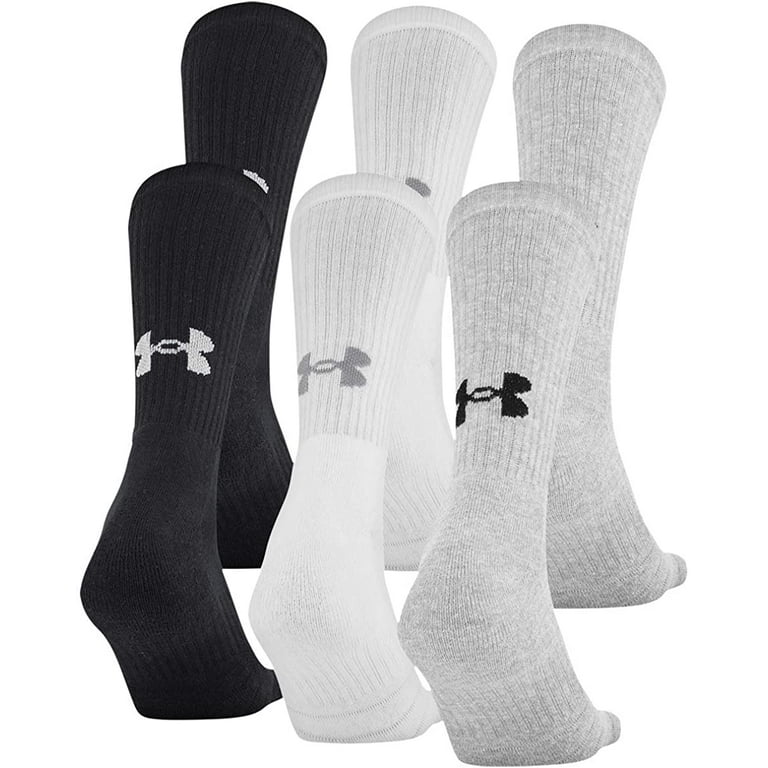 Under Armour Cotton Adult Crew Socks 6 Pairs Shoe Mens