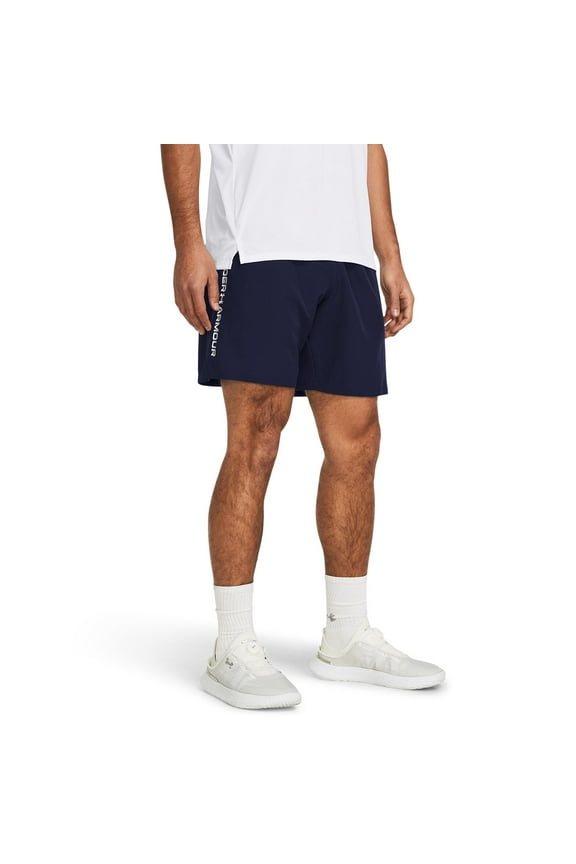 Men's Under Armour 8.25-in. Woven Wordmark Shorts Color: Midnight Navy Size: XL