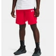 thumbnail image 1 of Men's Under Armour Baseline Basketball Shorts Color: Red White Size: XL, 1 of 5