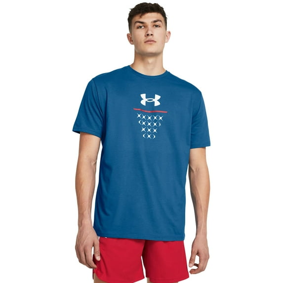 Men's Under Armour Basketball Net Icon Short Sleeve Graphic Tee Color: Photon Blue Size: XXL