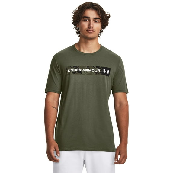 Men's Under Armour Camo Chest Stripe Tee Color: Marine Od Green Size: L