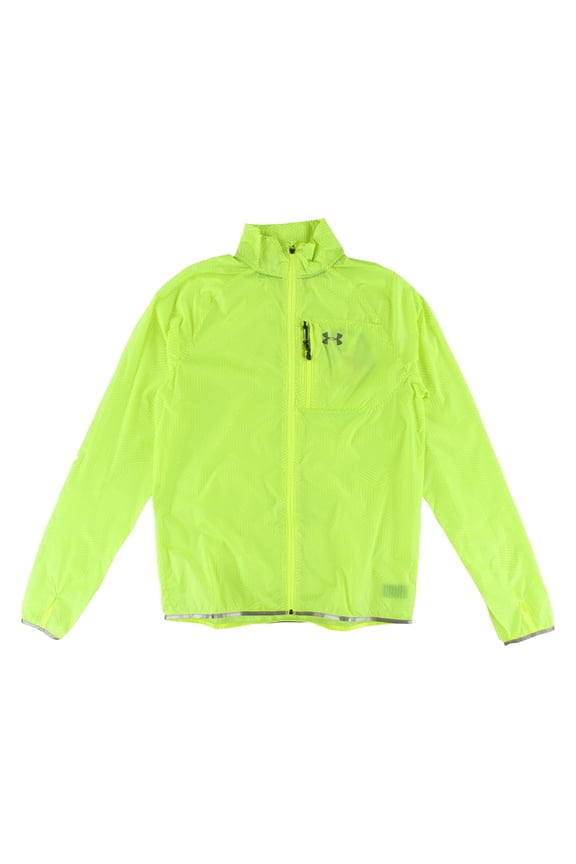Cold Gear Infrared Running Mens Jackets Size S, Color: Neon Yellow