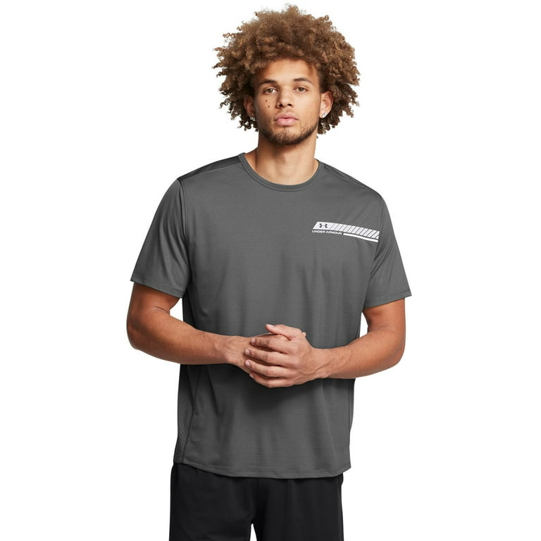 Men s Under Armour CoolSwitch Vented Short Sleeve Graphic Tee Color Castlerock Size XL Walmart