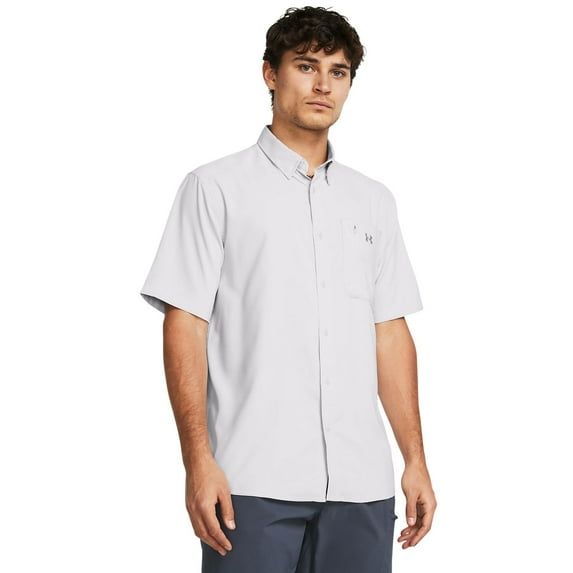 Men's Under Armour Drift Tide 2.0 Fitted Performance Button-Down Shirt Color: Halo Gray Size: XXL