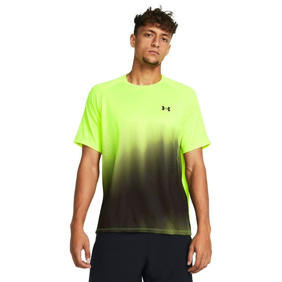 Men's Under Armour Fade Tech Workout Tee Color: High Vis Yellow Size: XXL