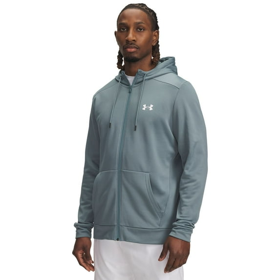 Men's Under Armour Full-Zip Fleece Hoodie Color: Jasper Blue Size: L