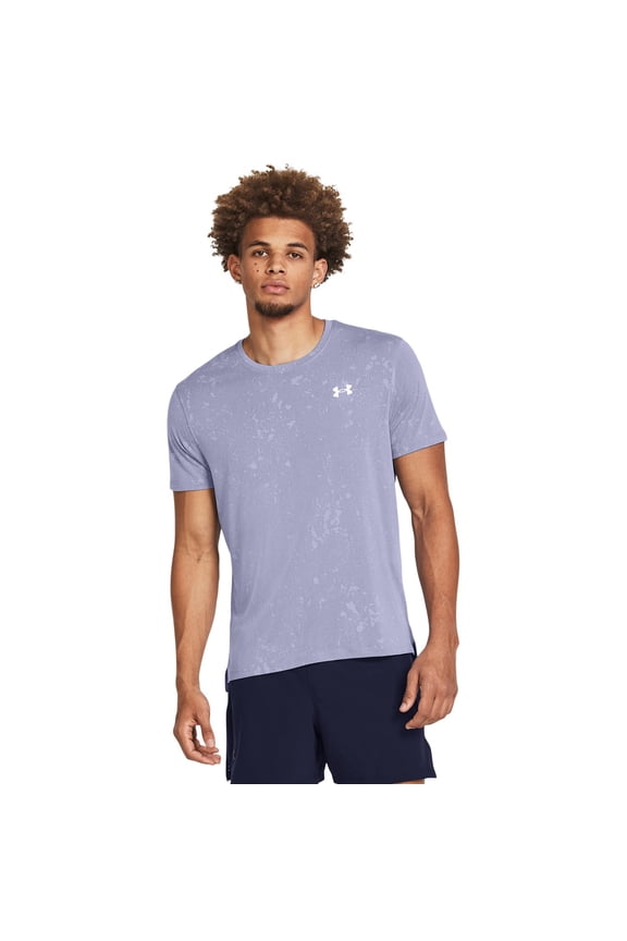 Men's Under Armour Launch Splatter Short Sleeve Tee Color: Celeste Size: XXL