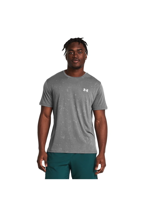 Men's Under Armour Launch Splatter Short Sleeve Tee Color: Titan Gray Size: XL