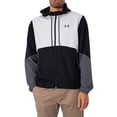 thumbnail image 1 of Men's Under Armour Legacy Colorblock Hooded Windbreaker Jacket Color: Black Castlerock Size: XXL, 1 of 6