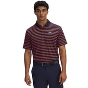 Under Armour Mens Matchplay Printed Golf Polo Midnight Navy/Fire/Halo Gray Large