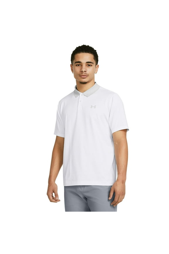 Men's Under Armour Performance 3.0 Stripe Golf Polo Color: White Size: S