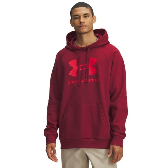 Men's Under Armour Rival Fleece Big Logo Hoodie Color: Cardinal Size: L