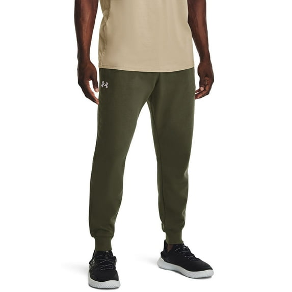 Men's Under Armour Rival Fleece Joggers Color: Marine Od Green White Size: L