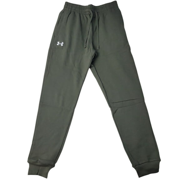 Men's Under Armour Rival Fleece Joggers Color: Marine Od Green White Size: S