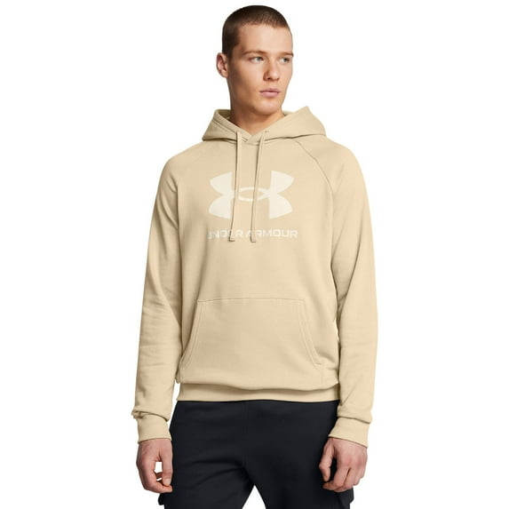 Men's Under Armour Rival Fleece Big Logo Hoodie Color: City Khaki Size: M