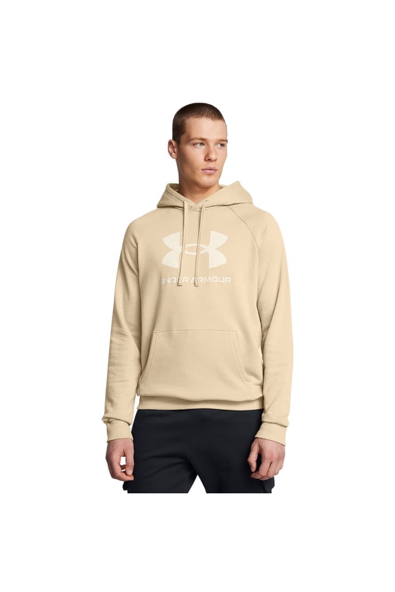 Men's Under Armour Rival Fleece Big Logo Hoodie Color: City Khaki Size: M
