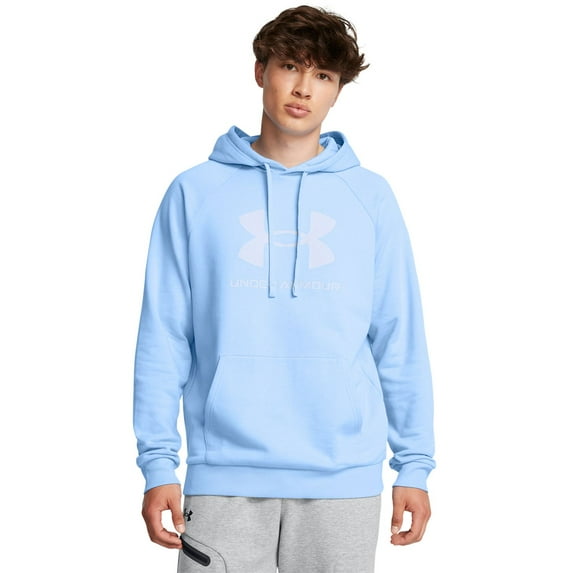 Men's Under Armour Rival Fleece Big Logo Hoodie Color: Horizon Blue Size: M