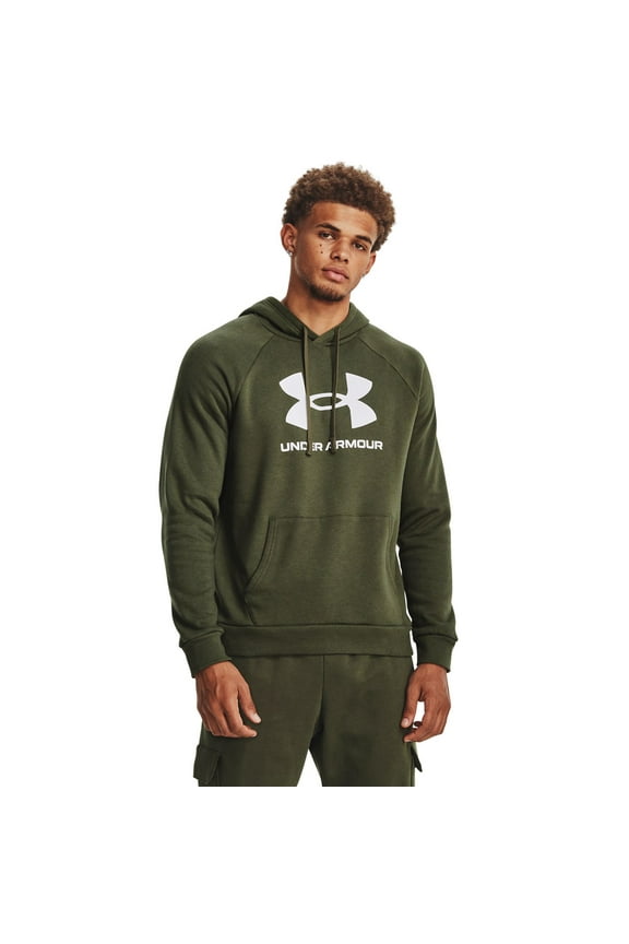 Men's Under Armour Rival Fleece Logo Hoodie Color: Marine Od Green Size: S