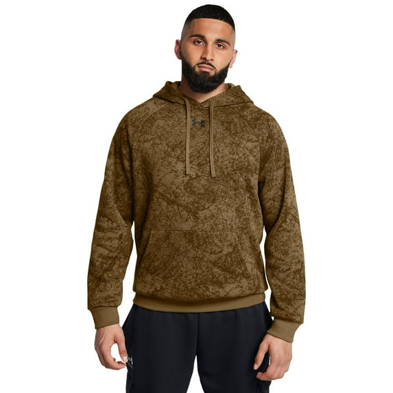 Men's Under Armour Rival Fleece Tech Camo Hoodie Color: Coyote Size: M