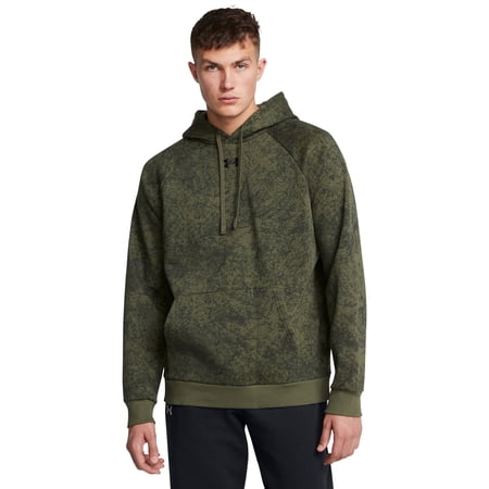 Men's Under Armour Rival Fleece Tech Camo Hoodie Color: Marine Od Green Size: L