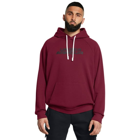Men's Under Armour Rival Fleece Textured CG Hoodie Color: Cardinal Size: S