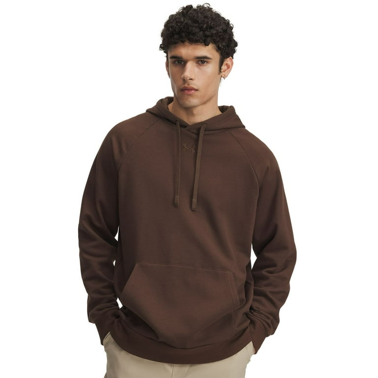 Men's Under Armour Solid Rival Fleece Hoodie Color: Gridiron Brown