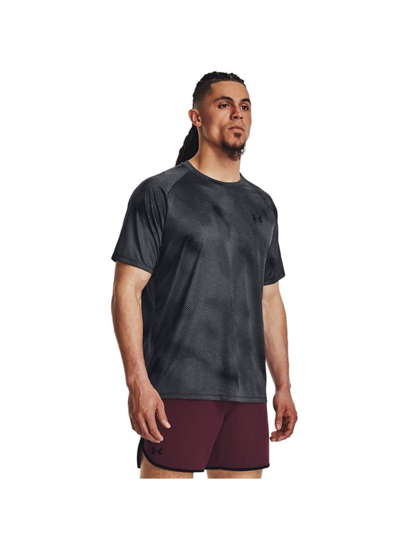 Men's Under Armour Tech™ 2.0 Lino Print Short Sleeve Tee Color: Black Size: S