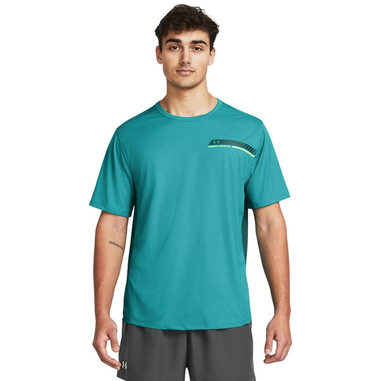 Big Tall Under Armour CoolSwitch Vented Short Sleeve Graphic Tee Color Circuit Green Size XL TALL