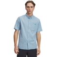 thumbnail image 1 of Men's Under Armour UPF 30 Drift Tide 2.0 Plaid Performance Short Sleeve Button-Down Shirt Color: Harbor Blue Size: L, 1 of 4
