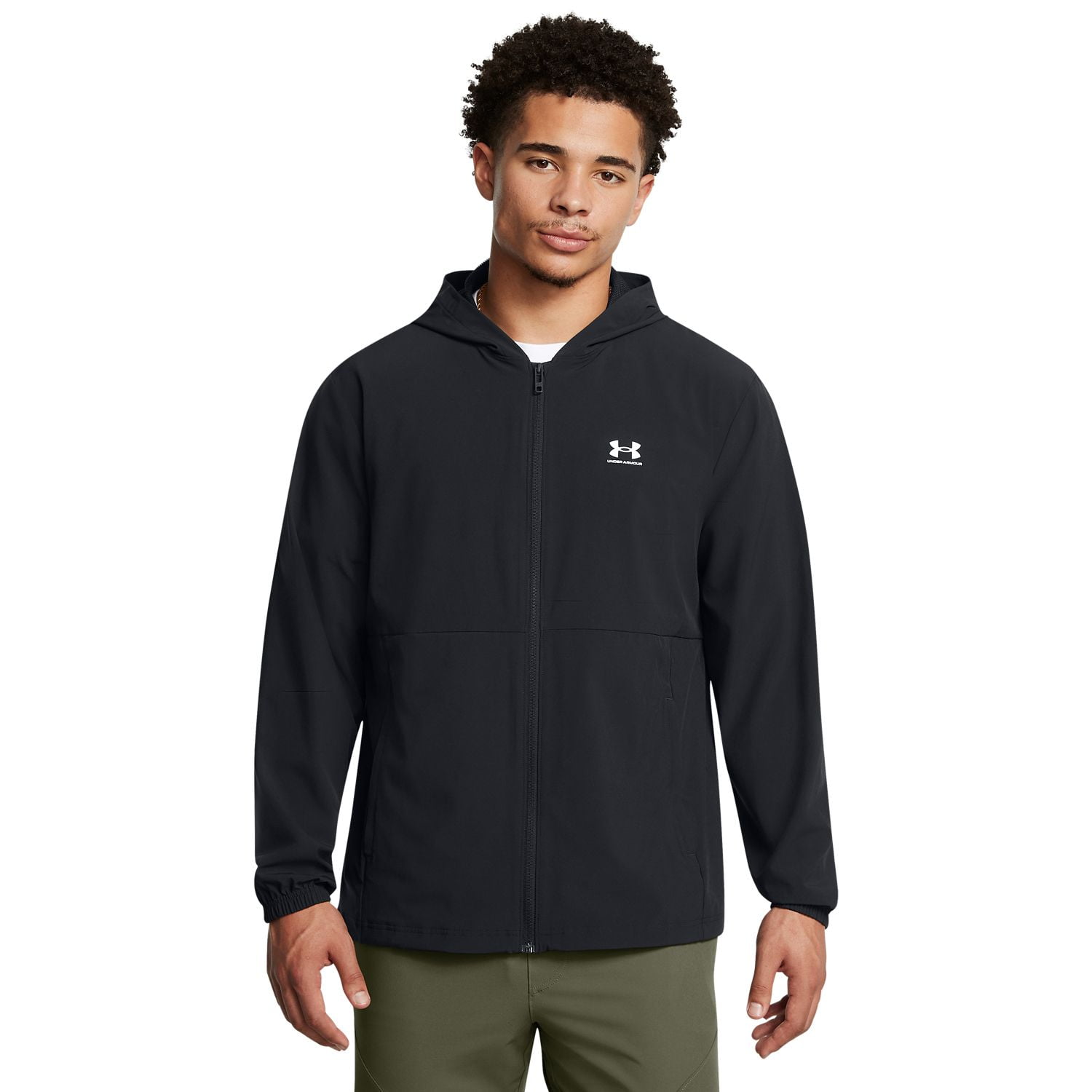 Under Armour 黒 XXL アウター Men's Under Armour Vibe Woven Hooded Windbreaker Jacket