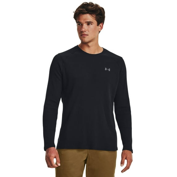 Men's Under Armour Waffle Knit Long Sleeve Shirt Color: Black Pitch Gray Size: L