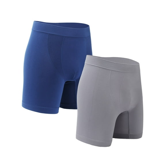 Men's Underpants,Boxer Briefs, Nylon Sports Briefs, Two Pack,Navy/Light Grey,XXL/XXXL