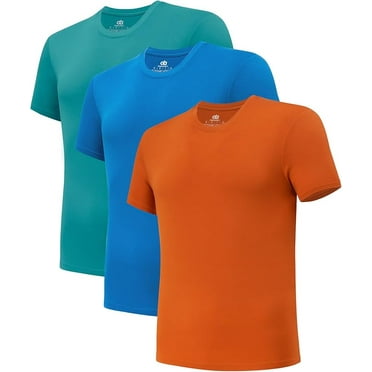 Men's Undershirt Bamboo Rayon Moisture-Wicking T-Shirts Stretch Crewneck/V-Neck Tees for Men, 3 Pack