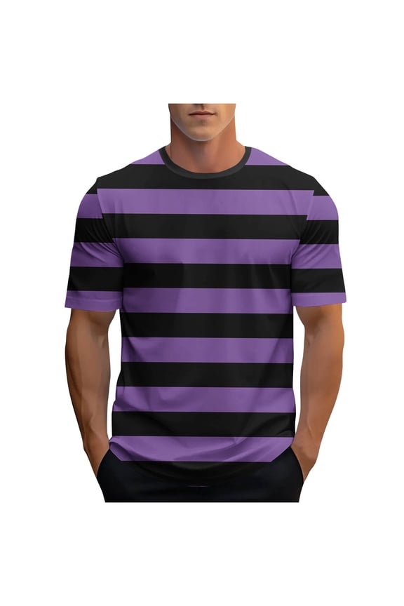 Men's Undershirt Mens Cotton T Shirts Striped Shirts for Men Loose Fit Casual Short Sleeve Tshirt Lightweight Running Work Big and Tall Summer Beach Tees