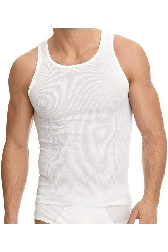Men's Undershirts (Pack of 6) - Soft Cotton Blend, Tag Less A-Shirt Crew Neck - Comfortable Fit 3XL